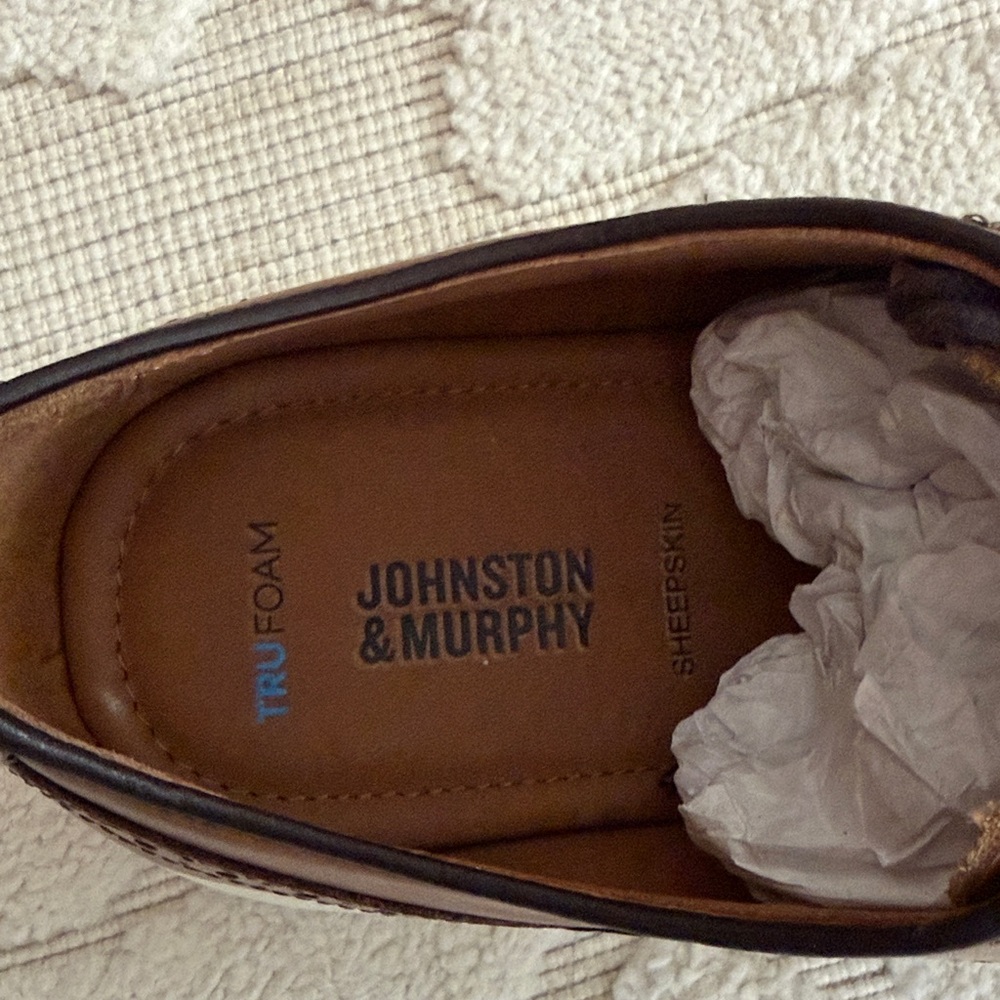 Johnston & Murphy Hennings Cap Toe Tan Leather Oxfords - Picture 3 of 4